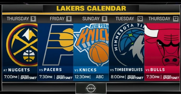 AG体育-强度如何？湖人后续5场对手：掘金 步行者 尼克斯 森林狼 公牛